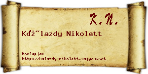 Kálazdy Nikolett névjegykártya