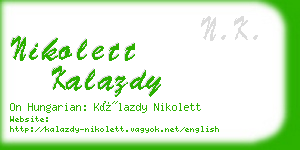 nikolett kalazdy business card